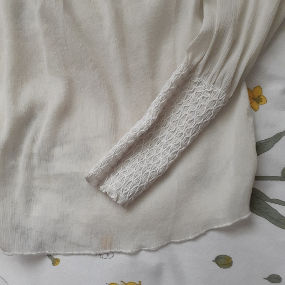 ❤ White High Neck Long Sleeve Zara Blouse XS - Picture 4 of 5